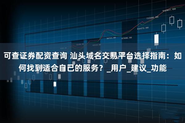 可查证券配资查询 汕头域名交易平台选择指南：如何找到适合自己的服务？_用户_建议_功能