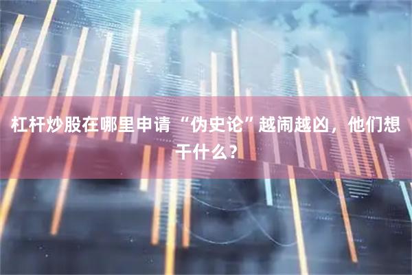 杠杆炒股在哪里申请 “伪史论”越闹越凶，他们想干什么？